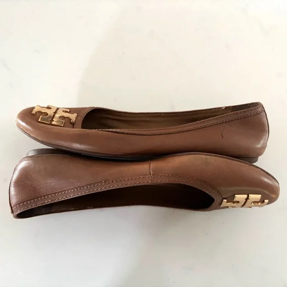 TORY BURCH•tan leather ballet flats 9.5 EUC - Picture 10 of 11